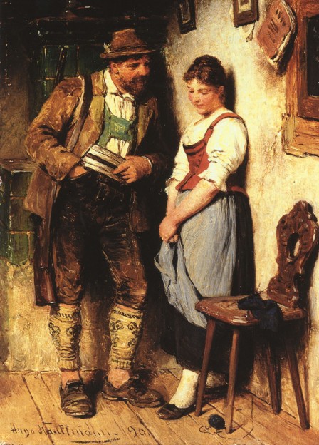 Flirtation by Hugo Kauffmann, 1890